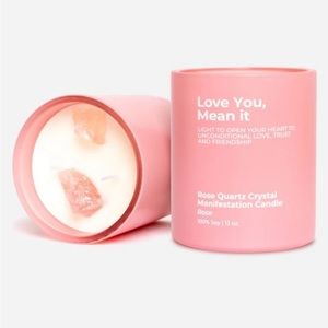 Love You, Mean It - Rose Quartz Crystal Manifestation Candle